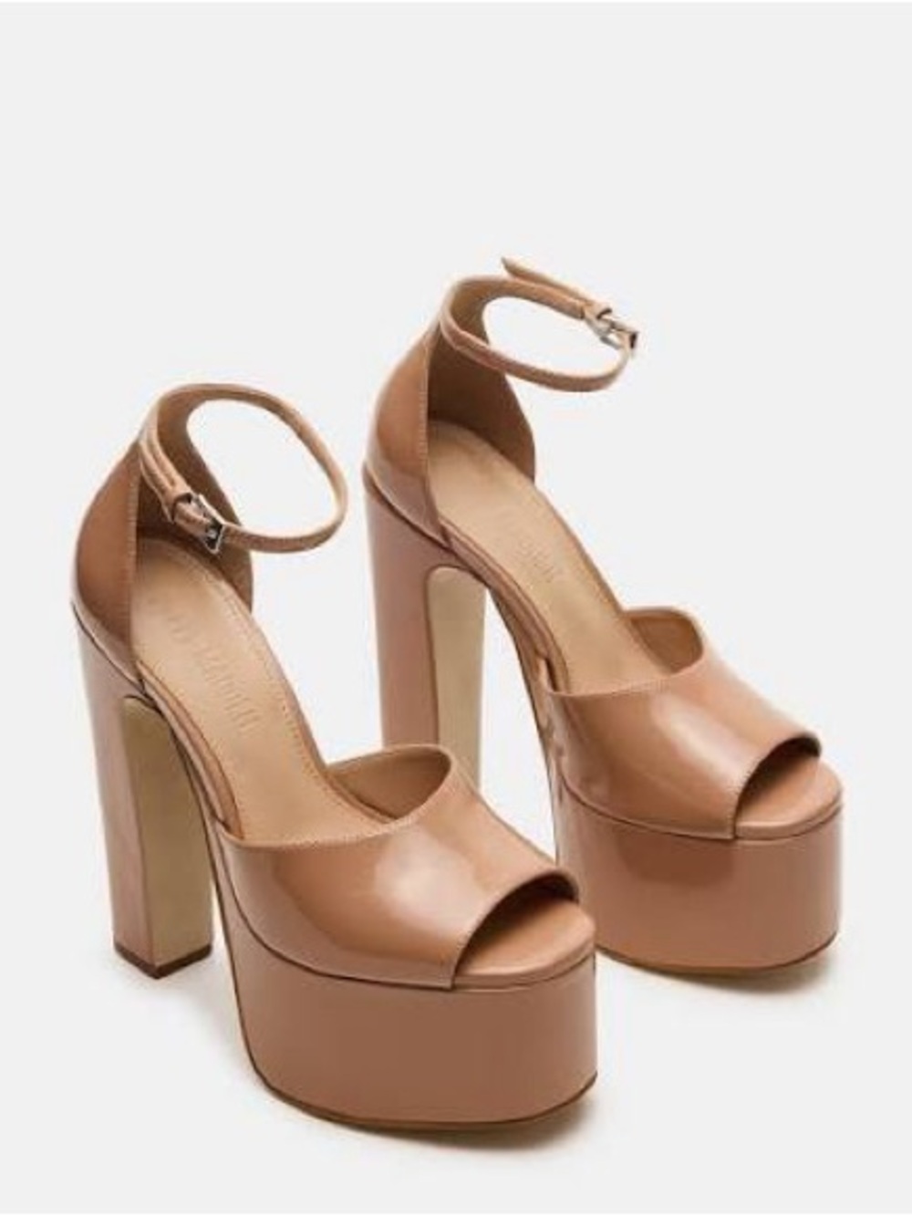 Steve Madden Nude Tan Platform Ankle-Strap Heels